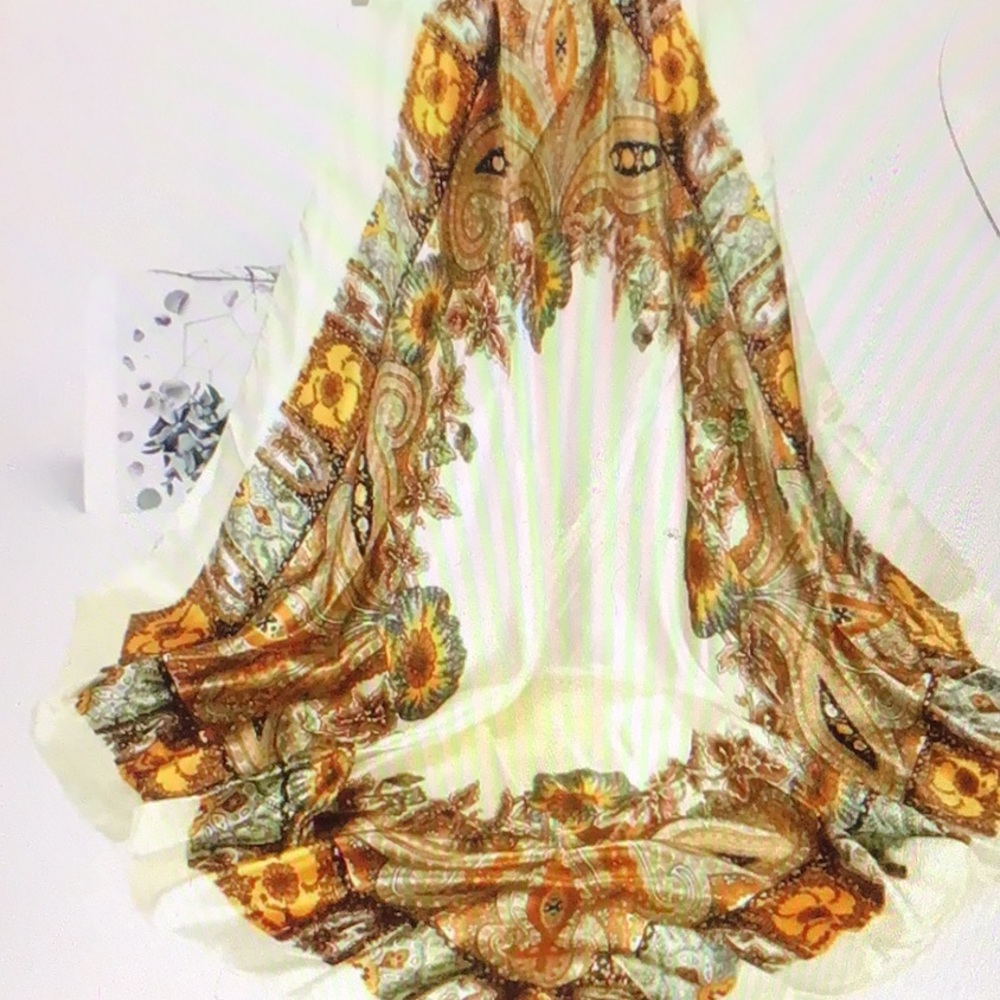 Large Square Satin Fashion Print Scarf/Shawl
